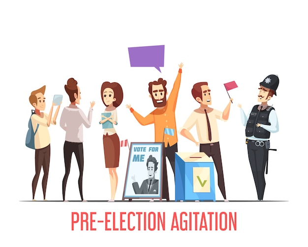 정치 전 선거 만화 장면