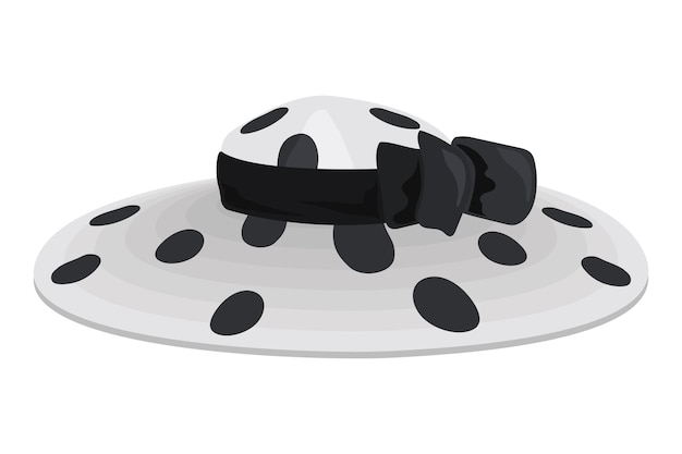 Free vector polka dot hat illustration of black and white color