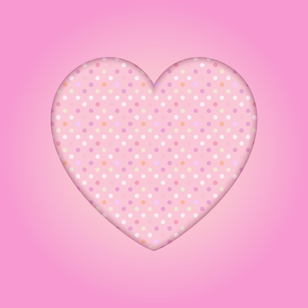 Polka dot heart background for valentines day