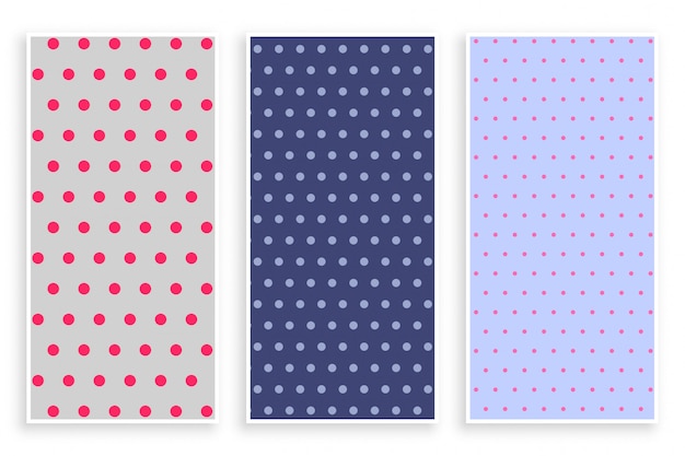 Free vector polka dots pattern banner set