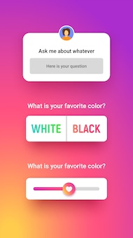 Download Premium Vector Quiz Template For Social Media Application Poll With Question Options On Colored Gradient Background Quiz Ui Interface With Buttons Windows With Correct And Wrong Answers
