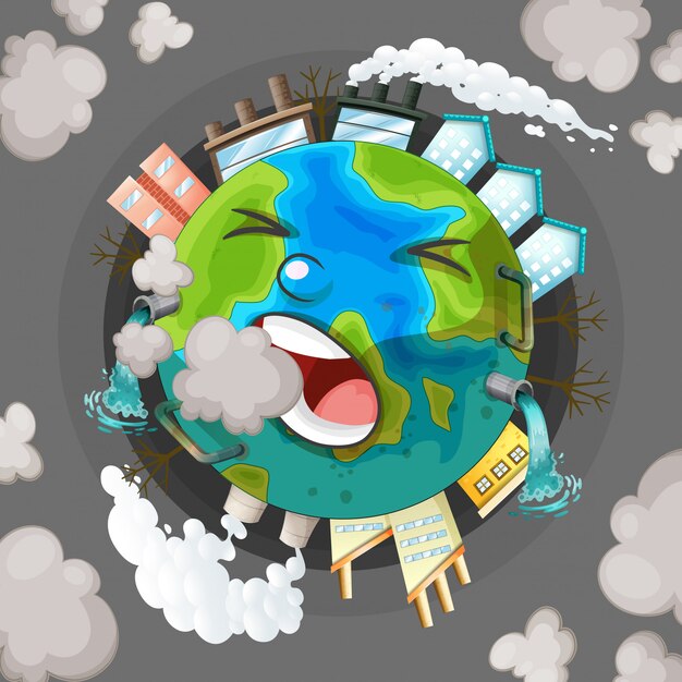 A polluted earth icon