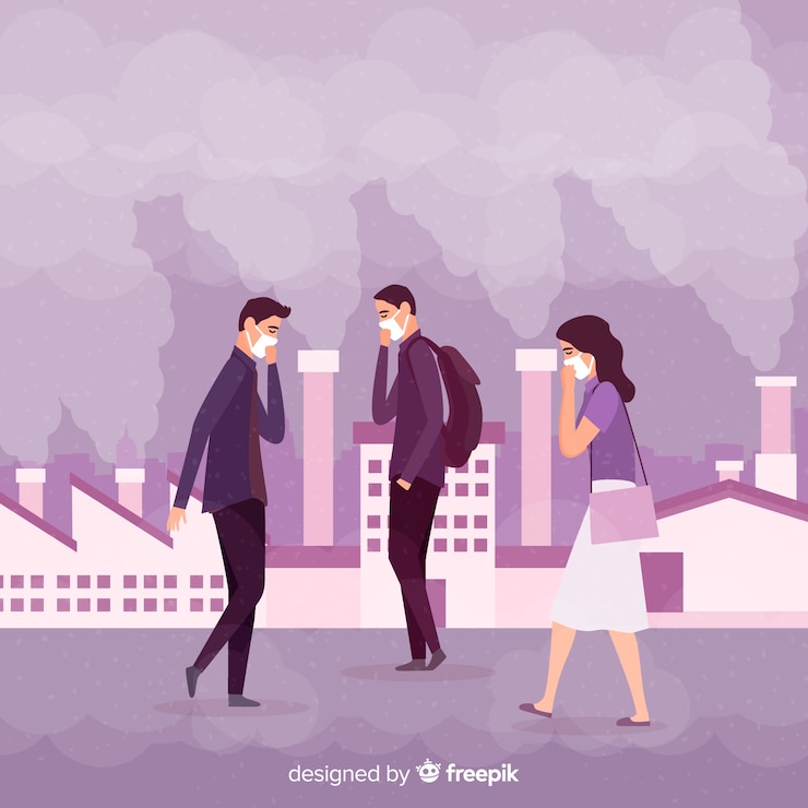 Free Vector pollution concept background flat style