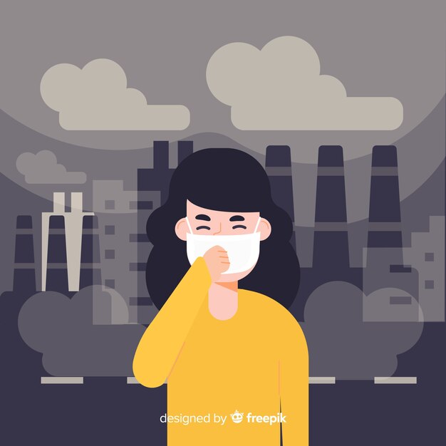 Free Vector pollution concept background flat style
