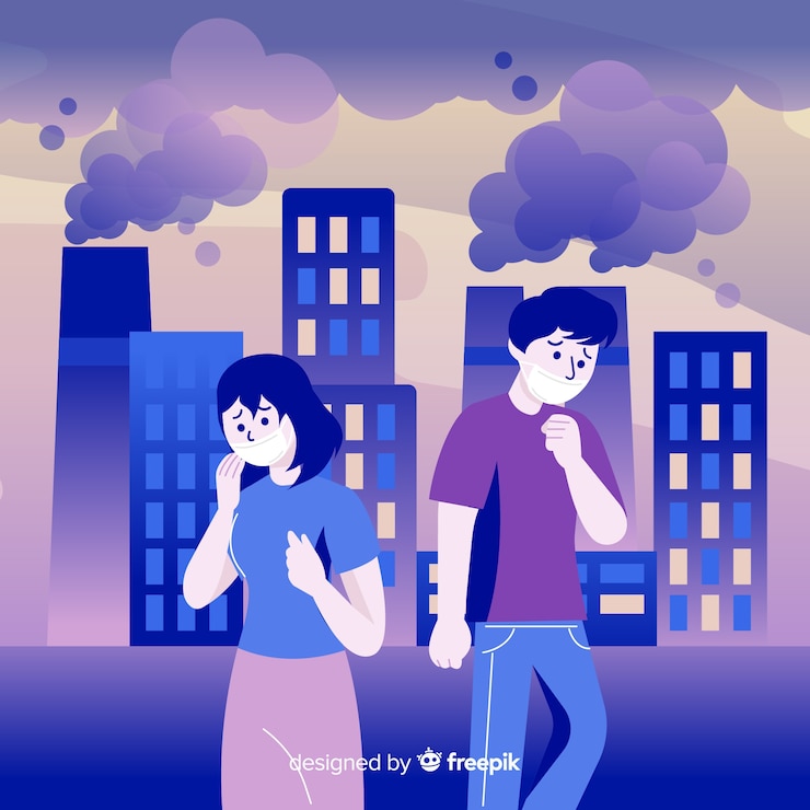 Free Vector pollution concept background flat style