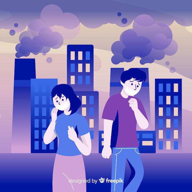 Pollution concept background flat style