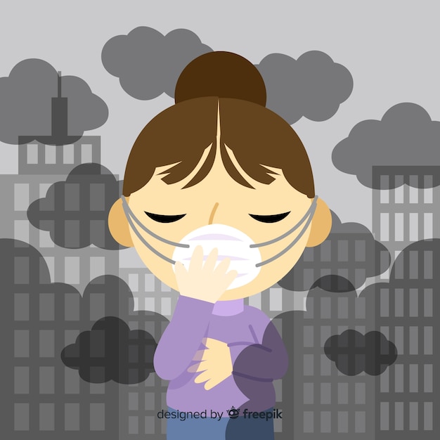 Free Vector pollution concept background flat style
