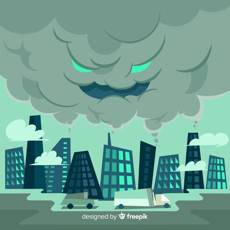 Free Vector pollution concept background flat style