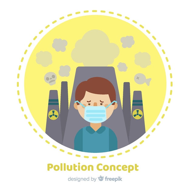 Pollution concept background flat style