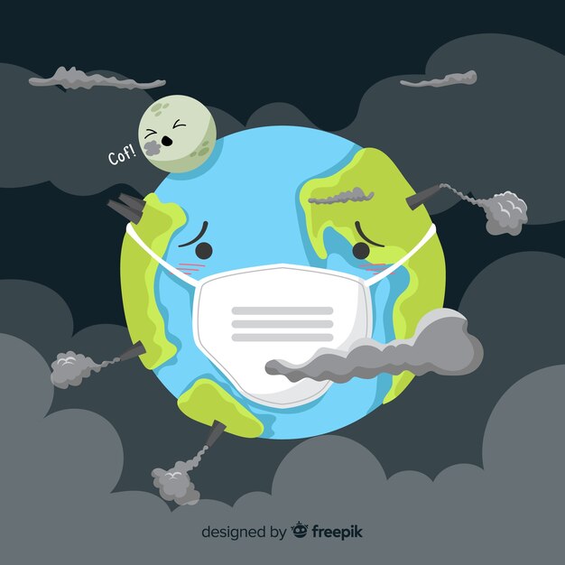 Free Vector pollution concept background flat style