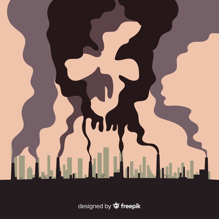 Free Vector pollution concept background flat style