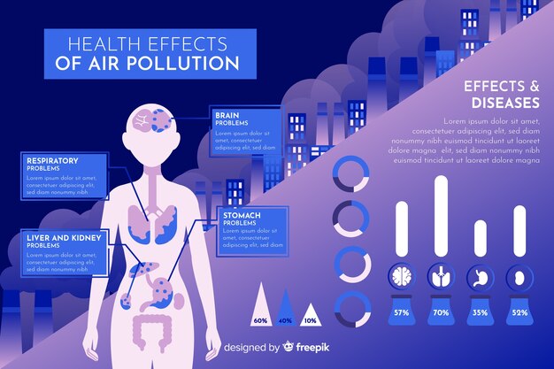 Загрязнение на теле человека инфографики