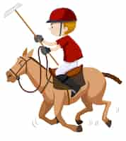 Free vector polo player riding on horse