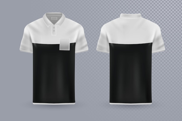 Free vector polo shirt collection front and back concept