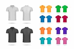 Бесплатное векторное изображение Коллекция рубашек поло