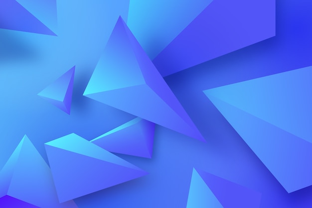 ブルーの色調で多角形の3 d背景