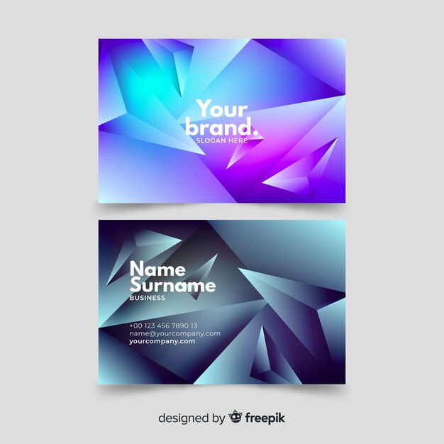 Free vector polygonal abstract business card template