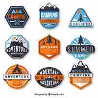 Free vector polygonal adventure badges