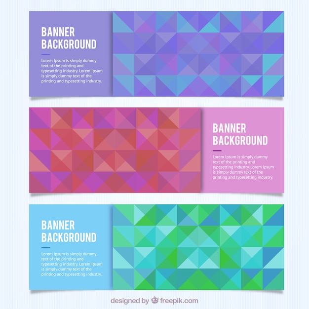 Polygonal banners template