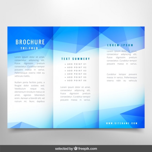 Free vector polygonal blue brochure