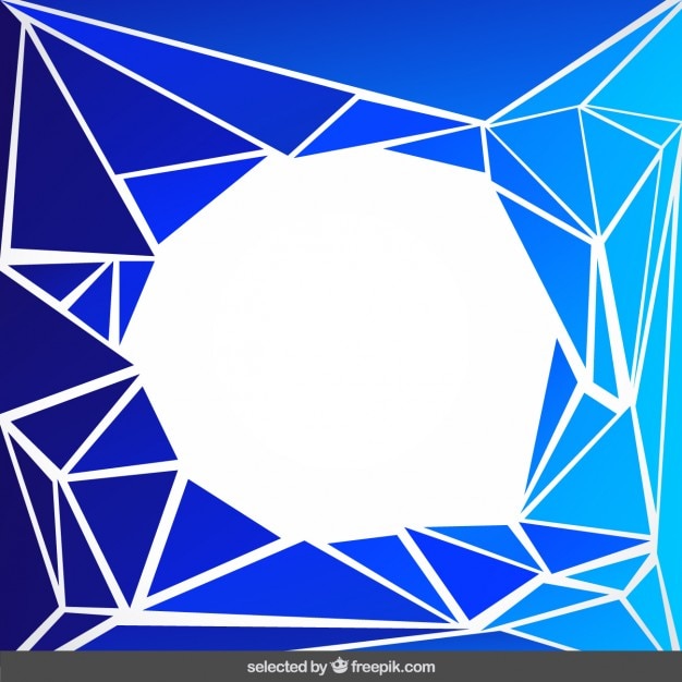 Polygonal blue frame 