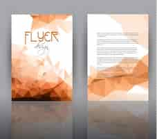 Free vector polygonal brochure template in orange tones