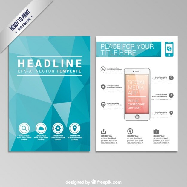 Free Vector polygonal brochure
