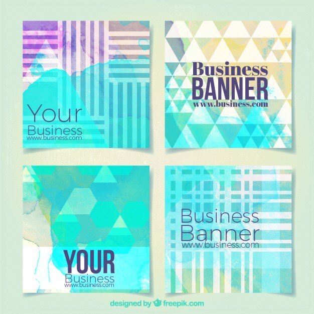 Polygonal business banners