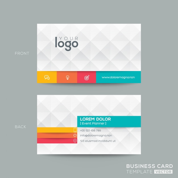 Polygonal business card with 3d effect