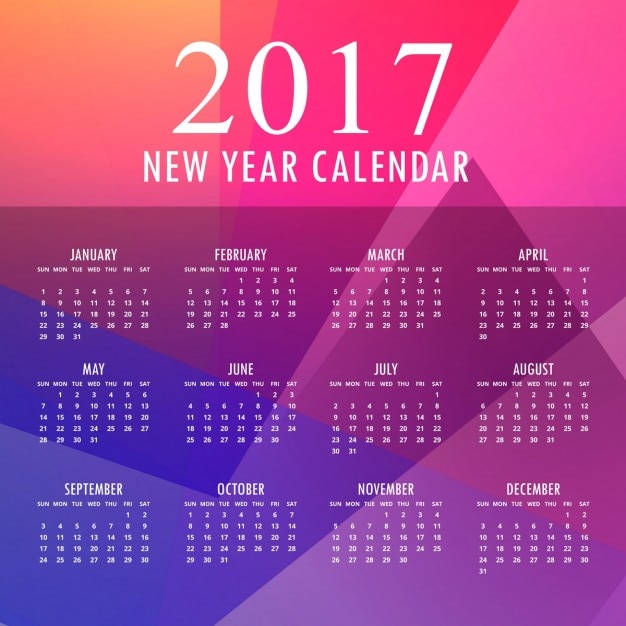 Free vector polygonal calendar