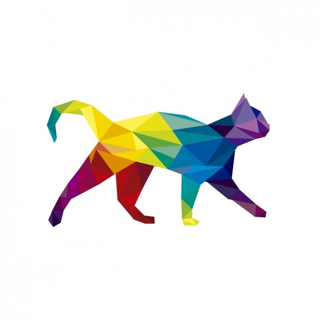 Vettore gratuito polygonal gatto illustrazione