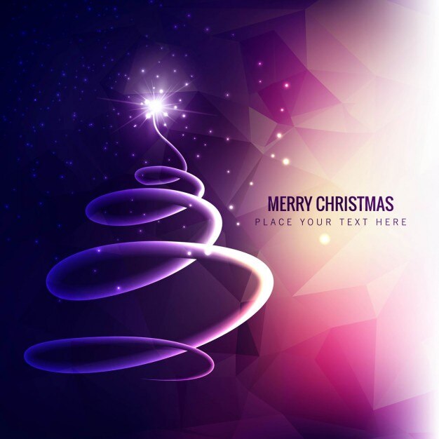 Free Vector polygonal christmas background in purple tones