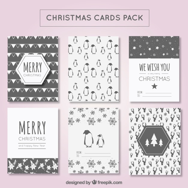 Polygonal christmas card pack