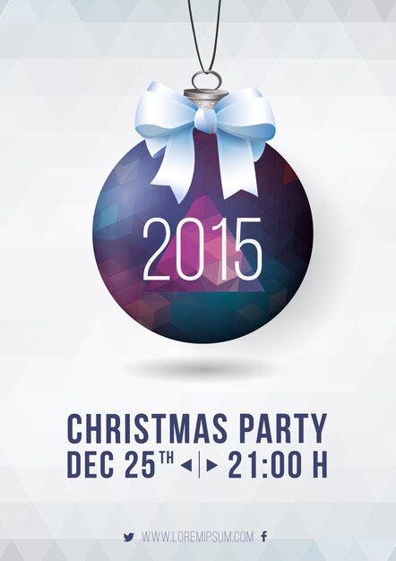 Polygonal christmas party poster