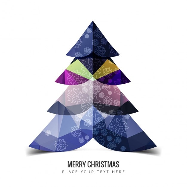 Free vector polygonal christmas tree in purple tones