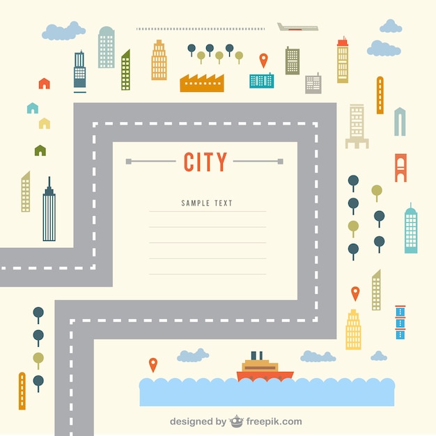 Free vector polygonal city elements