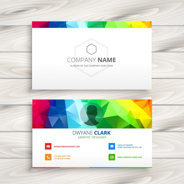 Free vector polygonal colorful business card