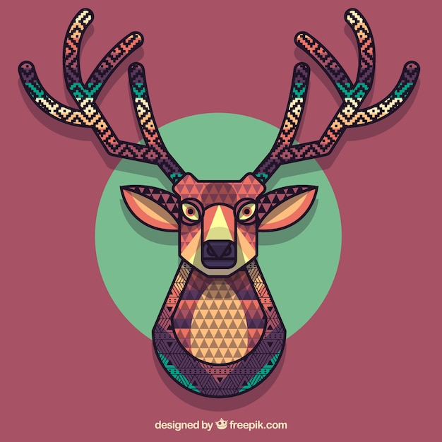 Free vector polygonal colorful reindeer