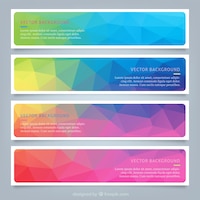 Polygonal colourful web banners