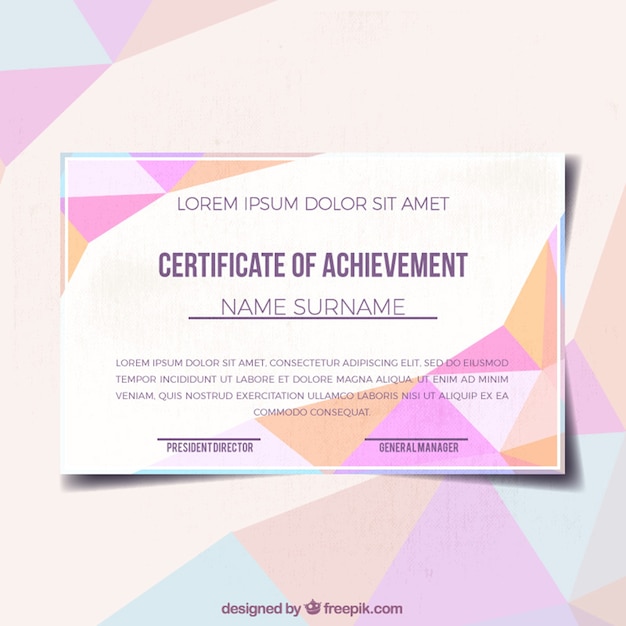 Polygonal diploma of achievement