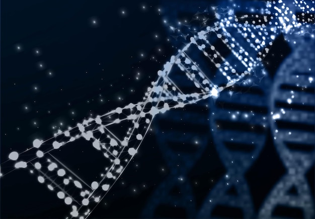 무료 벡터 다각형 dna 개념 의료 과학 배경 혁신 의학 및 기술 개념 벡터 일러스트 레이 션