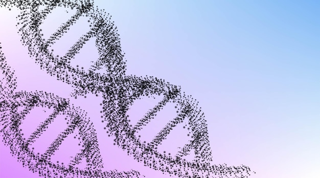 다각형 DNA 개념 의료 과학 배경 혁신 의학 및 기술 개념 벡터 일러스트 레이 션