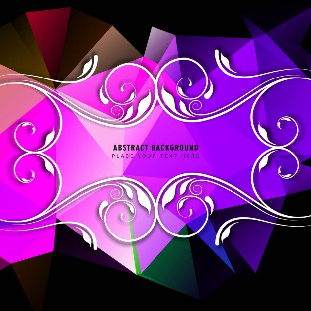 Free vector polygonal floral background