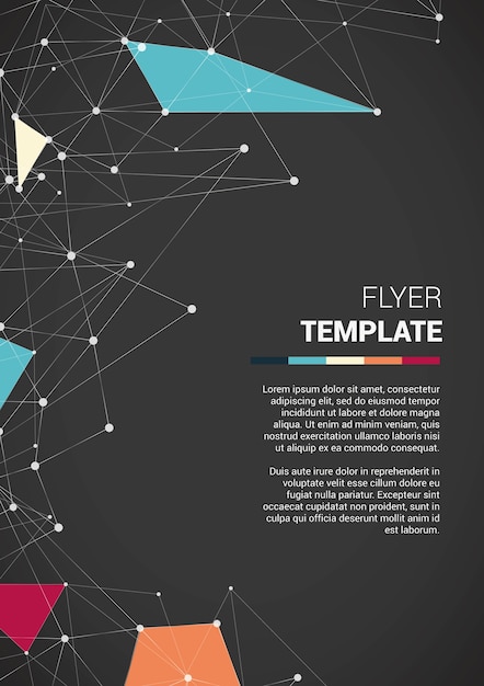 Free vector polygonal flyer in modern style