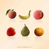 Бесплатное векторное изображение Многоугольные фрукты
