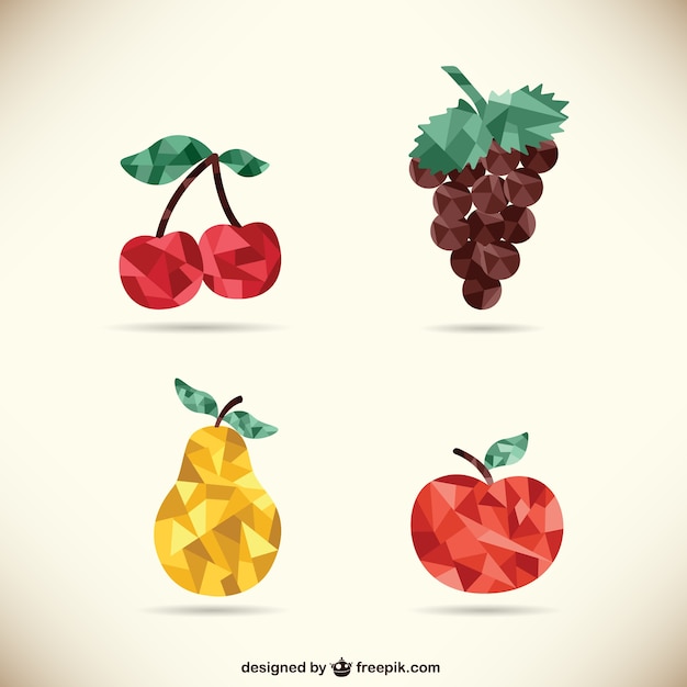 Free vector polygonal fruits