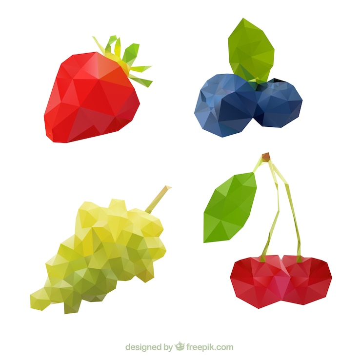 Free Vector polygonal fruits