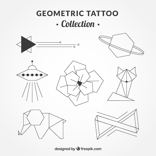 多角形幾何学タトゥーコレクション