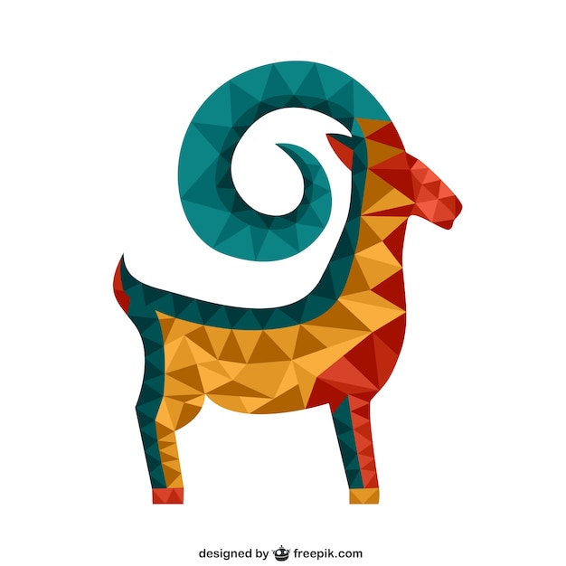 Free vector polygonal goat