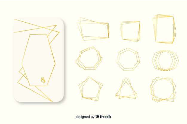 Polygonal golden frame collection